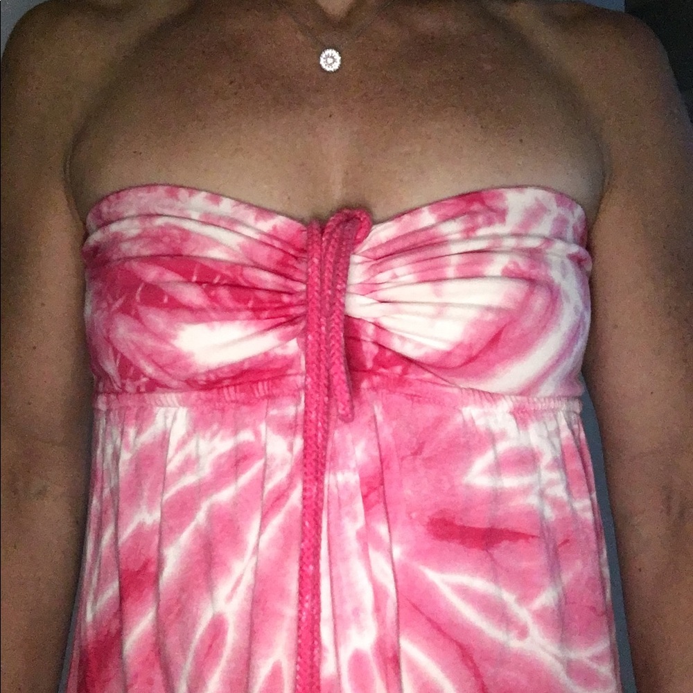 Hard Tail Strapless cotton tie-died dress